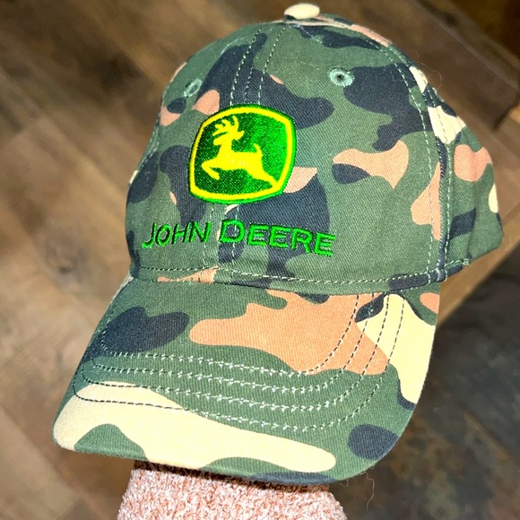 John Deere CAMOUFLAGE HAT toddler KIDS cap cotton farmer hunter boys kids cap - Picture 1 of 12